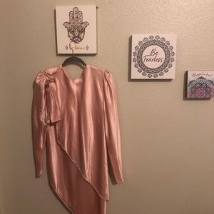 Vintage Dress Pink Satin Dress Size S/M